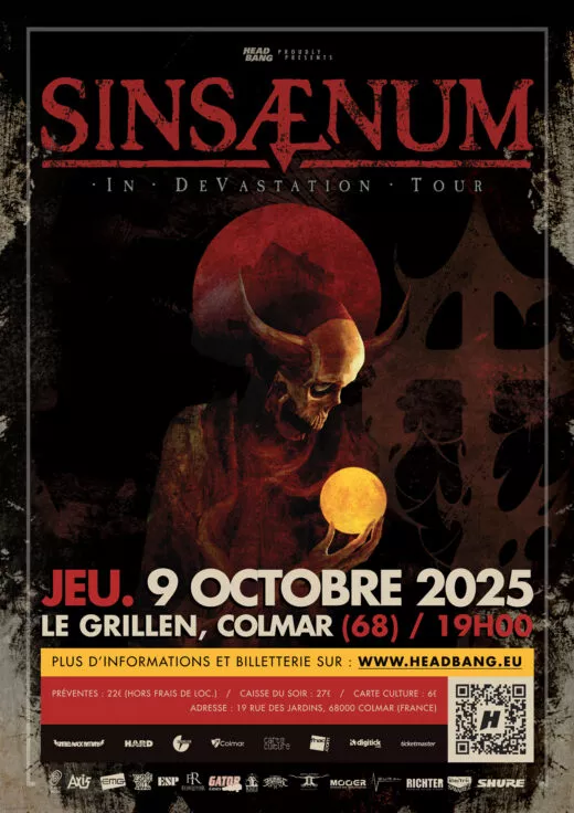 Affiche du concert de Sinsaenum le 9 octobre 2025 à Colmar